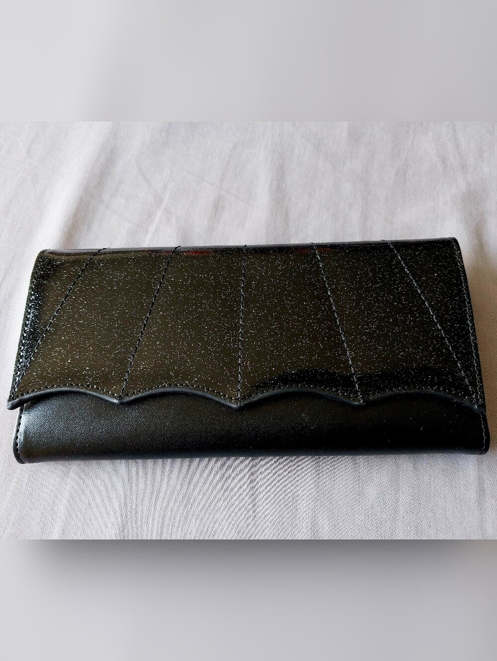 Sourpuss goth black glitter wallet